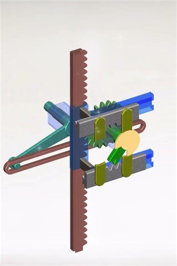 Rack & Pinion Mechanism | Rotary to Linear Motion ⚙️ #shorts