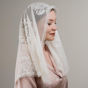 106) Handmade White French Lace Chapel Veil , Catholic Prayer Mantilla , Wedding Mass Head Covering , Bridal Guipure Lace Scarf - Etsy