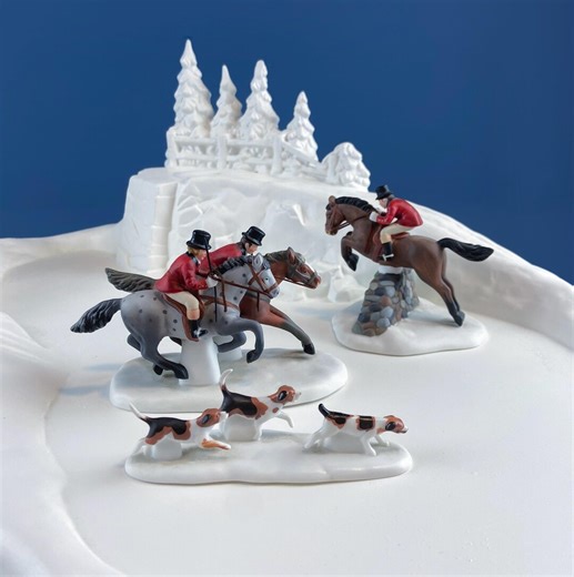 Tally Ho Hunting Scene. Christmas Village Accessories by Department 56. Seasonal Decor for Home or Retail. Set of 3. - Etsy