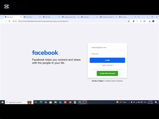 "I have recreated the Facebook login page using HTML, CSS, and JavaScript. This project replicates the design and responsiveness of the original page, focusing on an intuitive user interface and… | Muhammad Abdullah
