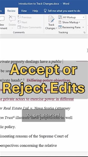 Accept or Reject Edits in Word | Track Changes Tutorial