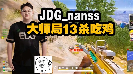 JDG_nanss大师局13 12杀吃鸡，年轻人的好枪法，丝滑的FPP击杀视角，泰格吃鸡局~