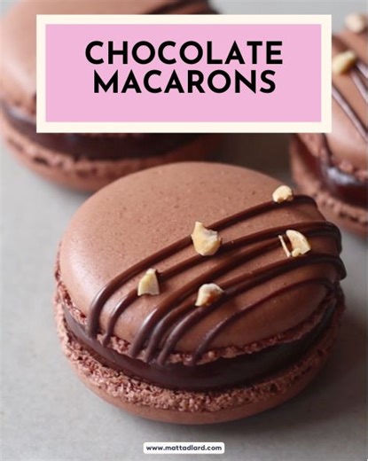 Ever wanted to make chocolate macarons? Here's a simple little step-by-step video so that you get perfect macarons every time! I filled mine with a chocolate ganache but you can really add anything you want. Find the link to the full recipe in the comments. | Matt Adlard