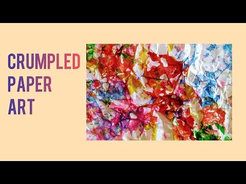 crumpled paper art for kids | crumpled paper painting | Crafty Mind