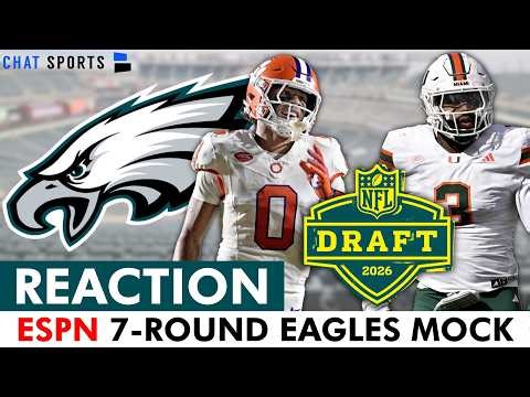 🚨REACTION: Philadelphia Eagles 7-Round Mock Draft For 2026 NFL Draft From ESPN