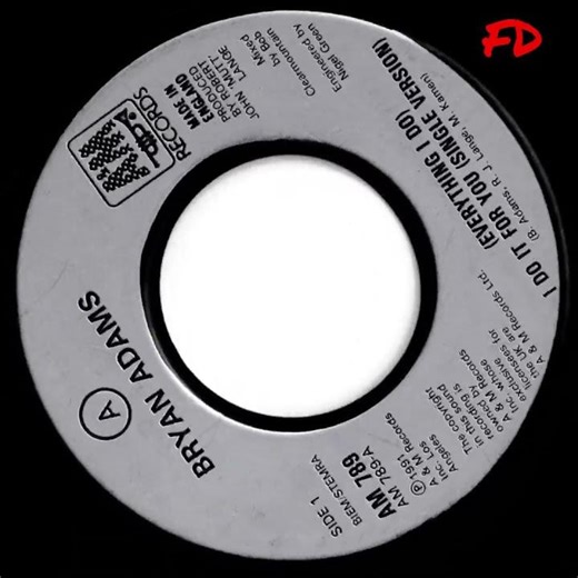 Bryan Adams – (Everything I Do) I Do It For You (A&M 1991)