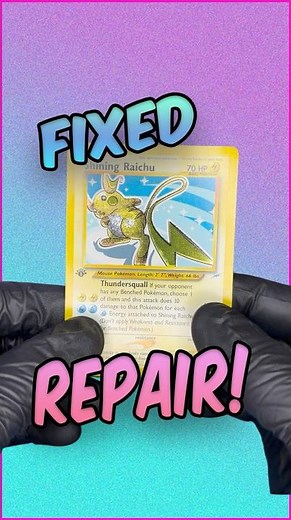 Shining Raichu - Clean Repair | TCG Repair | #pokemoncards #vintagepokemon #pokemon