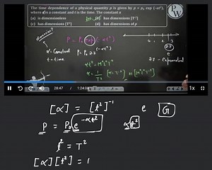 The time dependence of a physical quantity p is given by p=p_{0... | Filo
