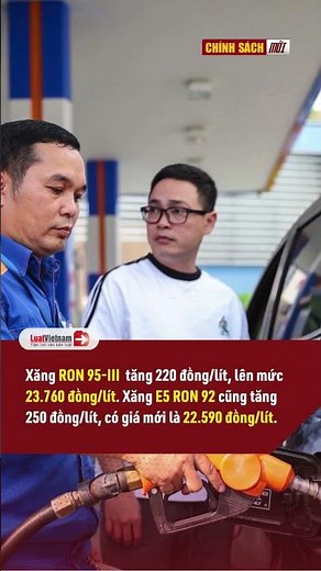 Từ 0h ngày 16/4/2026 Giá xăng TĂNG giá dầu GIẢM #shorts | LuatVietnam.vn
