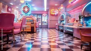 Retro Diner 50s Background Stock Video