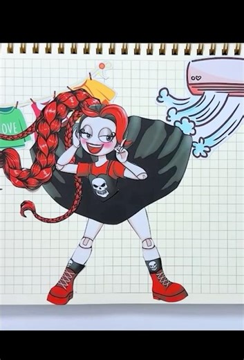 LILY LOVEBRAIDS Cooling Off by the AC in Summer Heat - Poppy Playtime 5 | Creative Sticker DIY📚