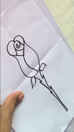 🌹Easy Red Rose Drawing/Rose Drawing Tutorial.