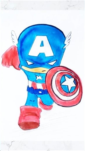 Captain America/Cartoon Character Drawing #american #cartoon #shorts