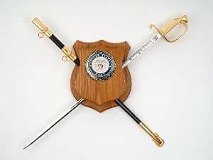 Flags Connections Military Sword Plaque Deluxe - Sword Wall Display, Hand Made by American Veterans