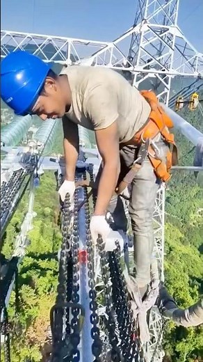 The Process of High-Voltage Power Line Installation | Electricians at Work | Dangerous Jobs #workers