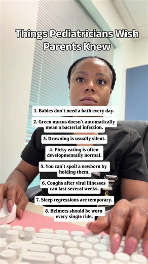 ‼️ Number 3 is truly important to me especially with it being the summer!! Drowning is typically quiet, which is why there always needs to be an adult close by and actively watching all the children!! • Now with number 1, my minority grandparents typically look at me like I’m crazy! 🤦🏽‍♀️But I explain that it’s not needed and especially with infants who have eczema, it’s not recommended! • Comment below which number taught you something new!! ✨ • #explorepage #pediatrician #newmom #fyp #newbor