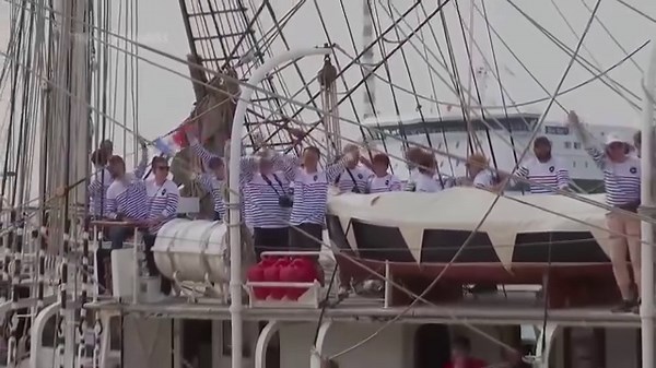 11K views · 294 reactions | A historic French sailing ship that will carry the Olympic Flame from Greece to France ahead of Paris 2024 moored in Piraeus port, outside Athens on Monday. It was welcomed with a band playing music and onlookers, some waving Greek and French flags. ‎ ‎ ‎ ‎ ‎ ‎ ‎ ‎ ‎ ‎ ‎ ‎ ‎ ‎ ‎ ‎ ‎ ‎ ‎ ‎ #TallShip #Olympics ‎ ‎ ‎ ‎ ‎ Video Credit: Associated Press | Grays Harbor Historical Seaport | Facebook