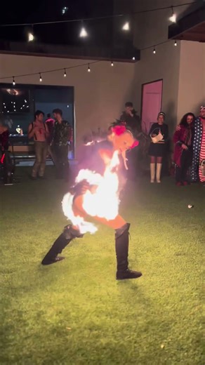 This fire dancer lit up the party tonight #FireDance #Viral