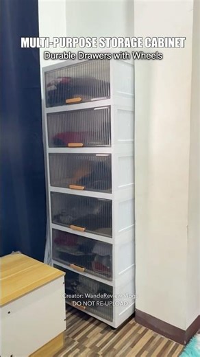 Multi-Purpose Plastic Storage Cabinet 🗄️ Durable Drawers w/ Wheels #ShopeeTagToWin