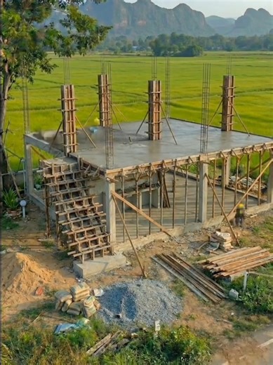 Building a Cozy House in the Rice Field Area