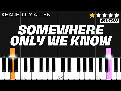 Keane, Lily Allen - Somewhere Only We Know | SLOW EASY Piano Tutorial