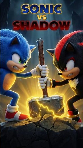 Sonic vs Shadow: Who Can Lift Mjolnir? Ultimate Hammer Clash! #sonic #shorts