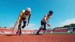Start Race Between Two Paralympic Runners Stock Footage Video (100% Royalty-free) 1047095935 | Shutterstock