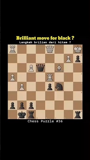 Chess Puzzle #36 Langkah brilian dari putih #puzzle #chess #catur #shorts #shortvideo