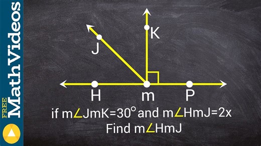 Find the value of x given two acute angles