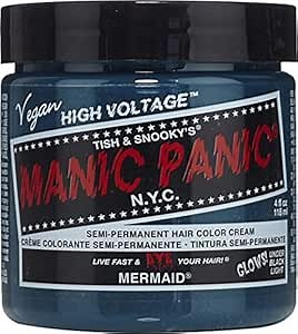 MANIC PANIC Classic Mermaid Semi Permanent Hair Color - Neon Ocean Blue Hair Dye for Women & Men That Lasts 4-6 Weeks - Vegan, Ammonia & Cruelty-Free - Create & Mix Custom Shades (4oz)