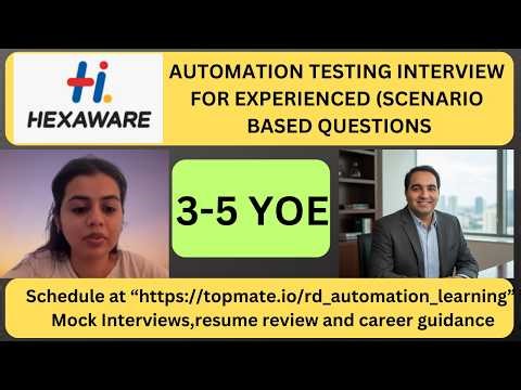 Automation Testing Interview Experience | Real-Time QA & SDET Interview Preparation 2026