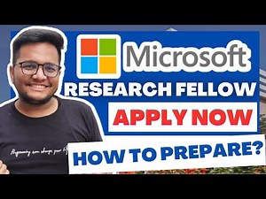 Microsoft Research Fellow 2023 | 1 Lakh per Month | How to prepare?
