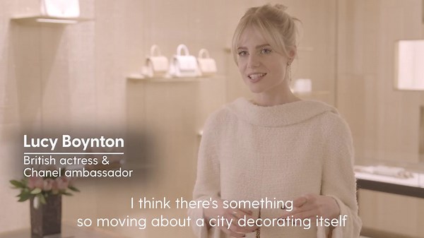 Lucy Boynton switched on Bond Street Christmas lights by Chanel
