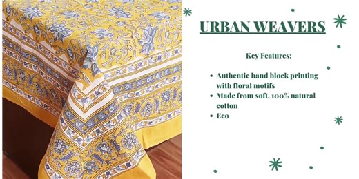 Hand Block Print Tablecloth: Floral Cotton Linen, Boho Decor (60x90 Rectangle) - Etsy