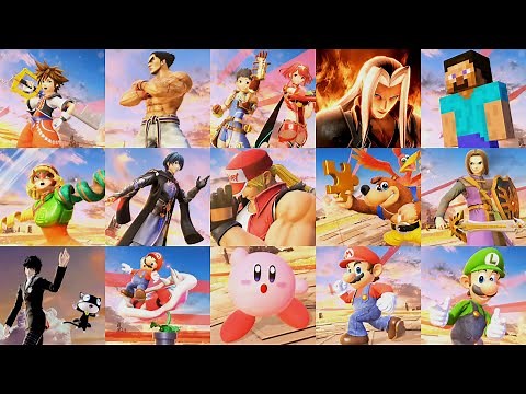 Super Smash Bros Ultimate - All Victory Poses Characters + Including DLC Season Pass 1 & 2 [4K60]