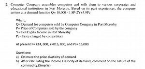 2. Computer Company assembles computers and sells them to vario... | Filo