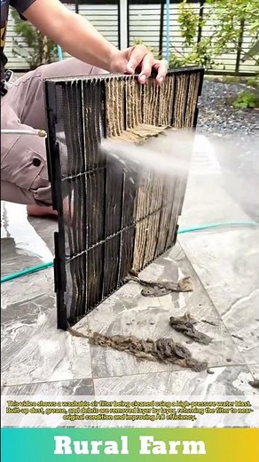 ASMR Cleaning High-Pressure Water Blasts Clogged Filter: How to Clean a Washable Air Filter