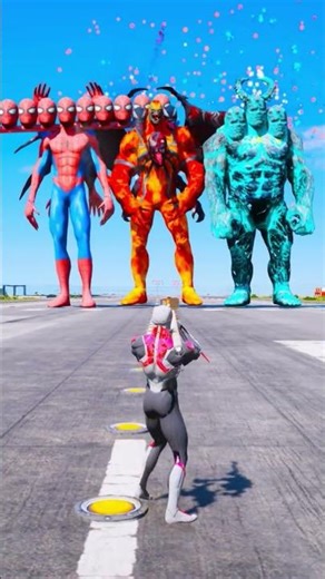 Random Superheroes VS Giant God Venom & Giant Ice Titan#gta #shorts