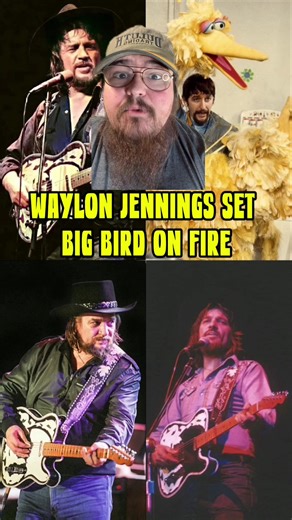 In 1985 while filming Sesame Street’s Follow That Bird Waylon Jennings accidentally caught the leading man on fire. Big Bird was badly damaged and the suit needed to be replaced or repaired. Waylon had to shell out $3 a feather. #waylonjennings #sesamestreet #countrymusicexplained #countrymusic #imonfire