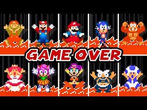 30 Characters Falling in LAVA - Super Mario Bros. Remastered HD - Vol. 1