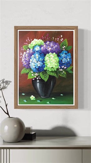 How to Paint a Stunning Hydrangea Bouquet | Acrylic Painting Tutorial for Beginners #110