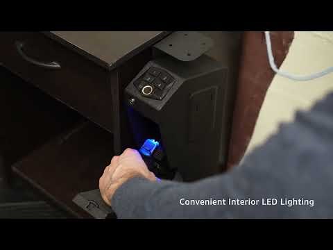 Fingerprint Handgun Safe With Quick Access Drop Down Lid, Desk Mounted Pistol Safe-RPNB RP311F