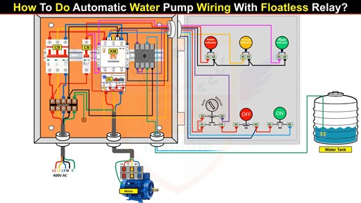 3.4K views · 96 reactions | How To Do Automatic Water Pump Wiring With Floatless Relay? | Learning Engineering Institute | Facebook