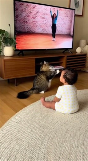 Baby vs Dancing Cat – Hilarious Reactions! 🐱👶 #baby #funny #adorably #youtubeshorts