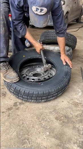Manual Tyre Fitting 195/15C | Easy Rim Installation Step by Step 🔧🔥