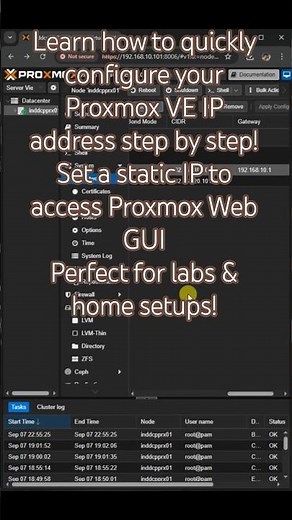 Proxmox VE Network IP Setup in 60 Seconds | Fix IP Address Fast ! #shorts #trending