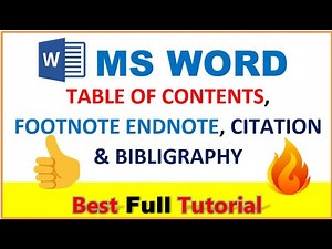 How to use Reference tab in word | All about Reference menu
