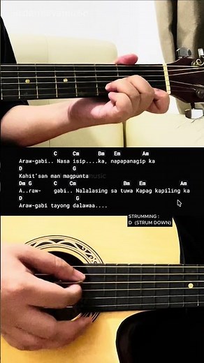Araw Gabi - Regine Velasquez (Khel Pangilinan Cover) Easy Guitar Tutorial For Beginners #shorts