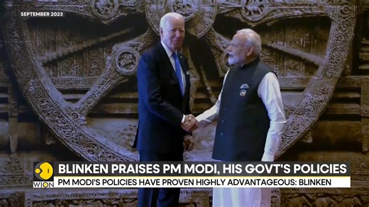 Blinken says US sees India as 'extraordinary success story', praises Modi govt WION brings you this report Read more: https://www.wionews.com/world/blinken-says-us-sees-india-as-extraordinary-success-story-praises-modi-govt-680985 | WION