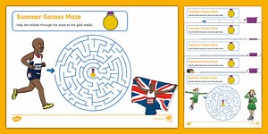 Summer Games Maze Activity Worksheets
